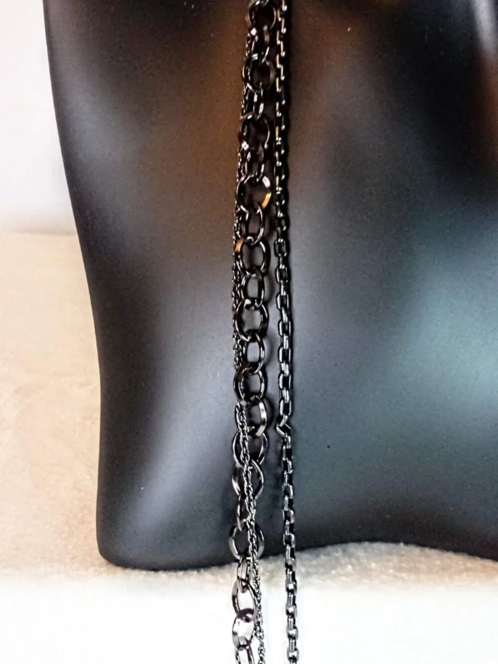 New Long Black Net Necklace